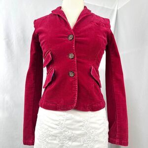 American Eagle Pink Corduroy Button Blazer Womens XS Long Sleeve Y2K Preppy 2000